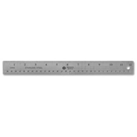 Business Source Business Source BSN32361 Stainless Steel Ruler; 12 in. L; Nonskid; Silver BSN32361